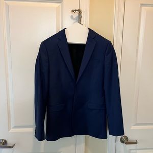 Extra Slim Solid Navy Wool-Blend Modern Tech Suit Jacket